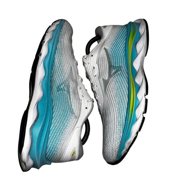 (25136) Saucony Wave Sky 05 Running Shoes Women's Size 8 White Teal Green - Picture 4 of 8